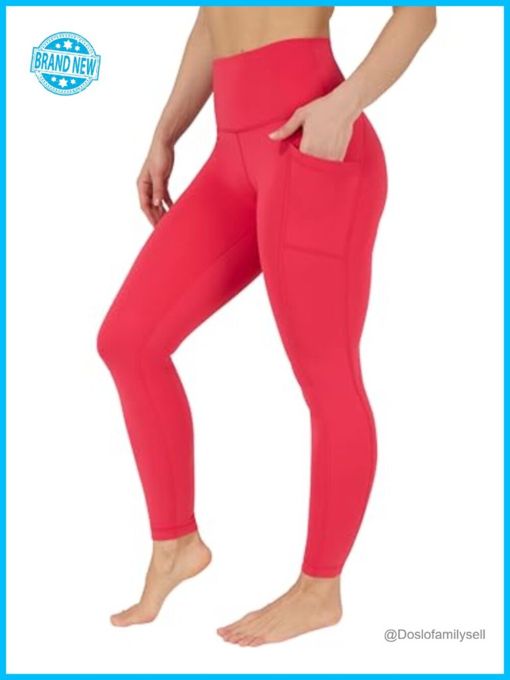 High Waist Fleece Lined Leggings with Side Pocket Yoga Pants